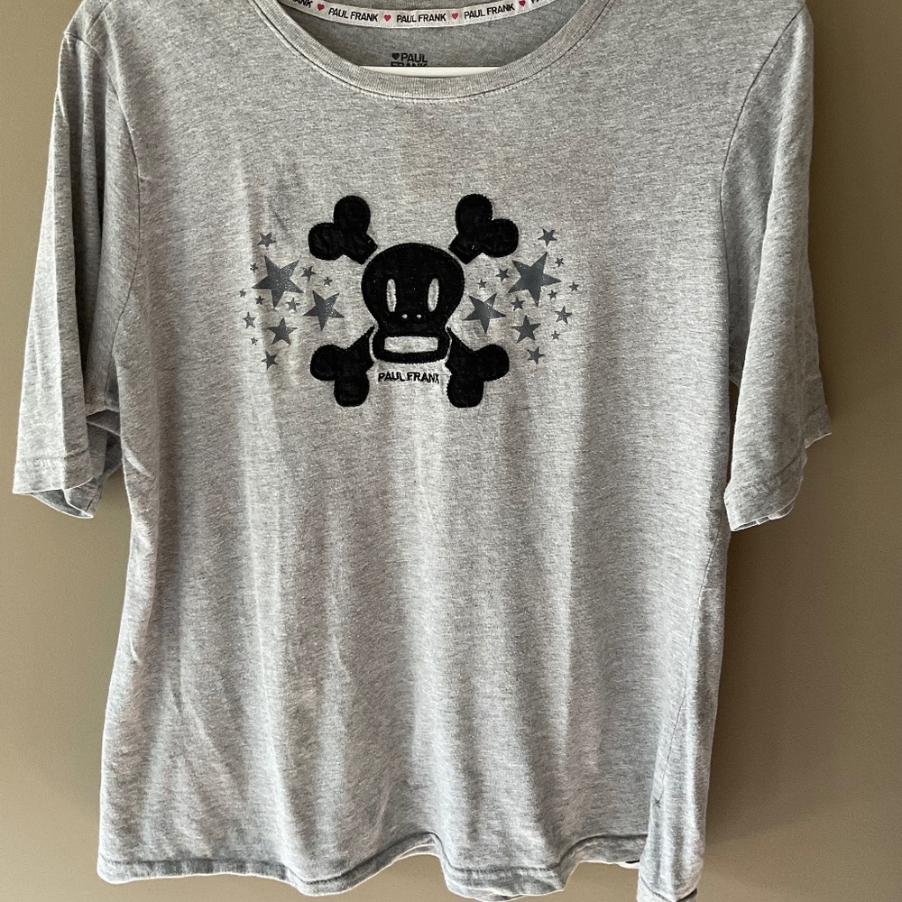 Retro, Paul Frank, Black Skull and Silver Stars Soft Tee